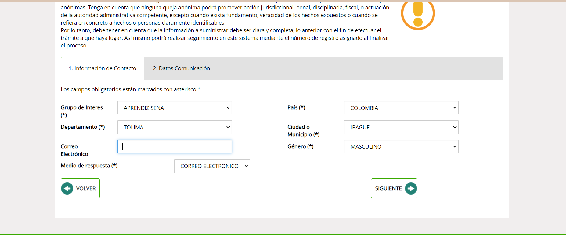 Paso 2 del proceso de aplazamiento
