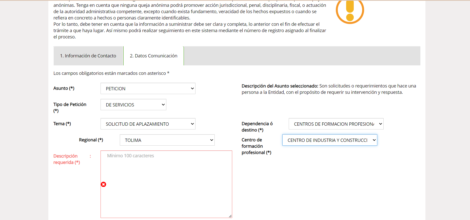 Paso 3 del proceso de aplazamiento