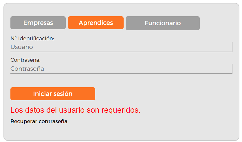 Ingreso como aprendiz